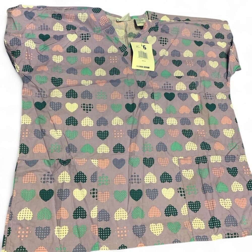 Purple heart print scrubs